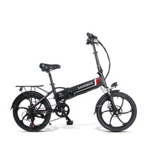 Charger l'image dans la galerie, SAMEBIKE 20LVXD30 de 20 pouces, batterie 10 Ah, Shimano 7 vitesses, moteur 350 W, vitesse maximale 35 km/h, éclairage avant LED en alliage d'aluminium, hauteurs réglables - Blanc ou noir