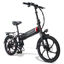 Charger l'image dans la galerie, SAMEBIKE 20LVXD30 de 20 pouces, batterie 10 Ah, Shimano 7 vitesses, moteur 350 W, vitesse maximale 35 km/h, éclairage avant LED en alliage d'aluminium, hauteurs réglables - Blanc ou noir