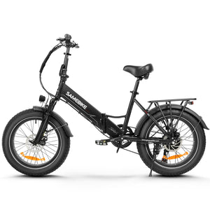 SAMEBIKE LOTDM200-II Folding Electric Bike, 750W Motor, 48V 13Ah Removable Battery, 20 x 4.0 Inch Fat Tire, 40km/h Max Speed, 80km Range, Dual Suspension System, Mechanical Disc Brakes