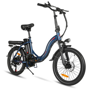Vélo électrique pliable SAMEBIKE CY20, roue à rayons 20 x 2,35 pouces, moteur 350 W, batterie 36 V 12 Ah, vitesse maximale 32 km/h, autonomie maximale 80 km, double suspension, freins à disque mécaniques, Shimano 7 vitesses, écran LCD