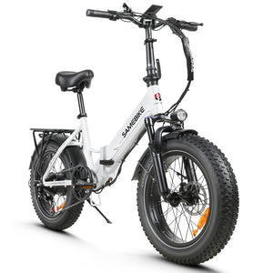 SAMEBIKE LOTDM200-II Folding Electric Bike, 750W Motor, 48V 13Ah Removable Battery, 20 x 4.0 Inch Fat Tire, 40km/h Max Speed, 80km Range, Dual Suspension System, Mechanical Disc Brakes