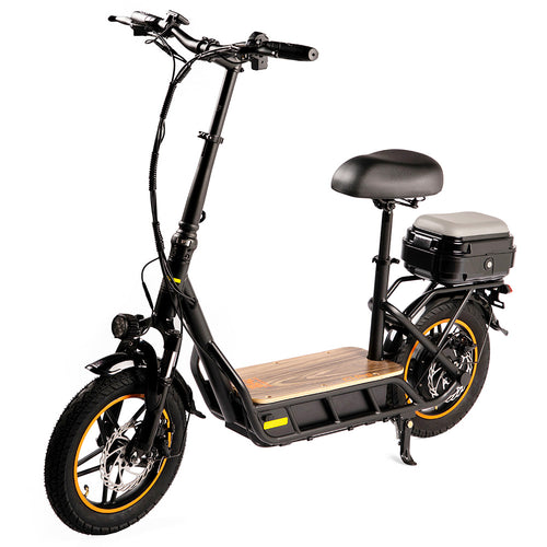 KuKirin C1 Pro Electric Scooter with Seat, 48V 15Ah Battery, 14 Inch Pneumatic Tire, 500W Motor, 45km Max Speed, 60km Range, Disc Brake & E-Brake, Rear Storage Box