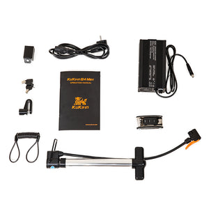 KuKirin G4 Max, 2*1600W Brushless Motor, 12 Inch Tires, 60V 35.2Ah Removable Battery, 95km Max Range, 86km/h Max Speed, Front and Rear Piston Oil Brake, IP54 Waterproof, 38 Degree Climb 8 Lights System - Black
