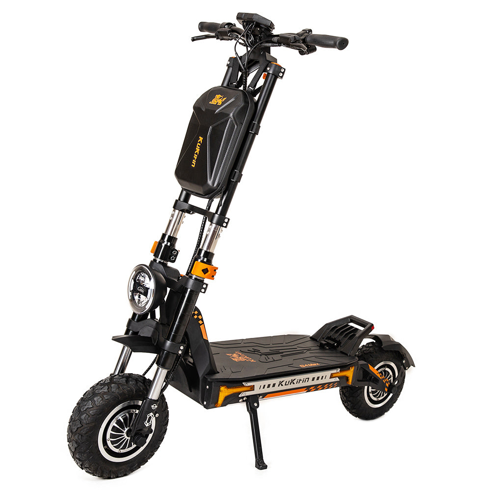 KuKirin G4 Max, 2*1600W Brushless Motor, 12 Inch Tires, 60V 35.2Ah Removable Battery, 95km Max Range, 86km/h Max Speed, Front and Rear Piston Oil Brake, IP54 Waterproof, 38 Degree Climb 8 Lights System - Black