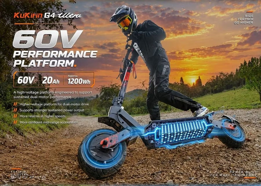 New KuKirin G4 Ultra – Double Moteur 2000W | 60V 20Ah | 70 km/h