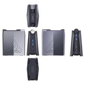 OUVIS AMR5 Mini PC, AMD Ryzen 7 5700U 8 Cores up to 4.3GHz, 16GB DDR4 512GB SSD, HDMI+DP+Type-C 4K 60Hz Triple Display, 4xUSB 3.0 1000Mbps LAN WiFi5 Bluetooth4.2, Windows 11 Pro, Auto/Silent Eco/Performance -EU