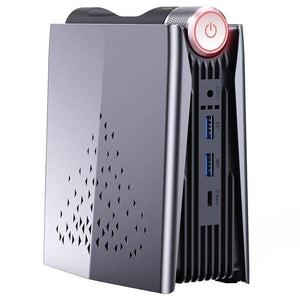 OUVIS AMR5 Mini PC, AMD Ryzen 7 5700U 8 Cores up to 4.3GHz, 16GB DDR4 512GB SSD, HDMI+DP+Type-C 4K 60Hz Triple Display, 4xUSB 3.0 1000Mbps LAN WiFi5 Bluetooth4.2, Windows 11 Pro, Auto/Silent Eco/Performance -EU