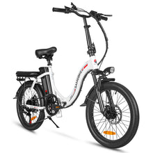 Charger l&#39;image dans la galerie, Vélo électrique pliable SAMEBIKE CY20, roue à rayons 20 x 2,35 pouces, moteur 350 W, batterie 36 V 12 Ah, vitesse maximale 32 km/h, autonomie maximale 80 km, double suspension, freins à disque mécaniques, Shimano 7 vitesses, écran LCD