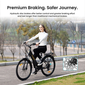Vélo électrique Eleglide T2, moteur de 250 W, batterie 36V 13Ah, 27,5 * 2,1 pouces de pneu, vitesse maximale de 25 km / h, plage maximale de 100 km, freins à disque hydraulique, fourche de suspension avec lock-out