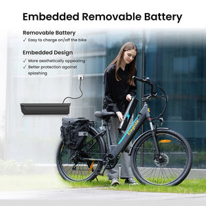 Vélo électrique Eleglide T2, moteur de 250 W, batterie 36V 13Ah, 27,5 * 2,1 pouces de pneu, vitesse maximale de 25 km / h, plage maximale de 100 km, freins à disque hydraulique, fourche de suspension avec lock-out