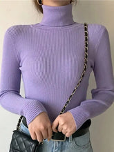 Charger l&#39;image dans la galerie, Femme - Pull à col roulé pour femme, pulls doux, automne et hiver 2024