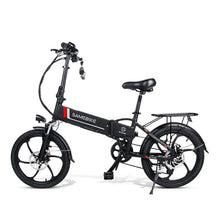 Laden Sie das Bild in den Galerie-Viewer, SAMEBIKE 20LVXD30 de 20 pouces, batterie 10 Ah, Shimano 7 vitesses, moteur 350 W, vitesse maximale 35 km/h, éclairage avant LED en alliage d&#39;aluminium, hauteurs réglables - Blanc ou noir - Kukirin Officiel