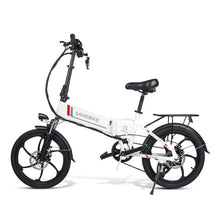Laden Sie das Bild in den Galerie-Viewer, SAMEBIKE 20LVXD30 de 20 pouces, batterie 10 Ah, Shimano 7 vitesses, moteur 350 W, vitesse maximale 35 km/h, éclairage avant LED en alliage d&#39;aluminium, hauteurs réglables - Blanc ou noir - Kukirin Officiel