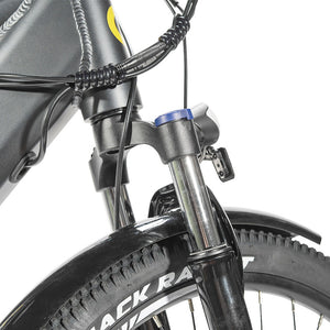 Eleglide T1 Step-Over, Electric Trekking Bike, 27.5 inch Tires, 36V 13Ah + 13Ah Dual Batteries, 250W Motor, Shimano 7 Speed, Max Speed ​​25km/h, Max Range 100km, IPX4 Waterproof, Dual Disc Brake - Black