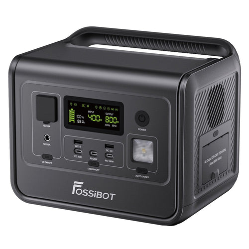 FOSSiBOT F800 Portable Power Station, 512Wh LiFePO4 Solar Generator, 3500 Times Cycle, 800W AC Output, Max 200W Solar Input,
