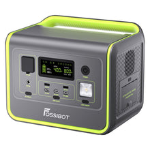 Charger l&#39;image dans la galerie, Centrale électrique portable FOSSiBOT F800, générateur solaire LiFePO4 512 Wh, cycle 3 500 fois, sortie CA 800 W, entrée solaire maximale 200 W,