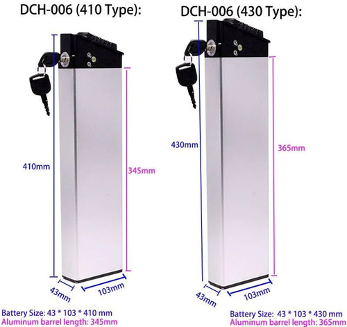 Batterie Lo26 Samebike 410mm et 430mm - Kukirin Officiel