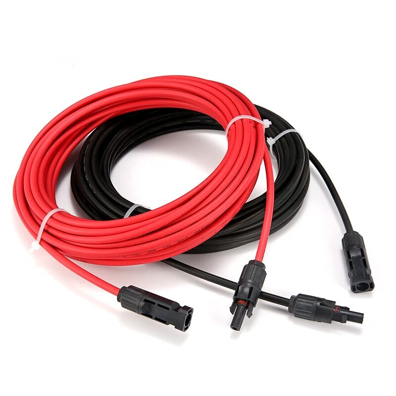 Câble d'Extension de Panneau Solaire, Fil de Cuivre Noir et Rouge avec Connecteur, Long, 6/4/2, mm2, 10/12/14 AWG, 1 Paire - Kukirin Officiel