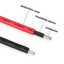 Charger l&#39;image dans la galerie, Câble d&#39;Extension de Panneau Solaire, Fil de Cuivre Noir et Rouge avec Connecteur, Long, 6/4/2, mm2, 10/12/14 AWG, 1 Paire - Kukirin Officiel