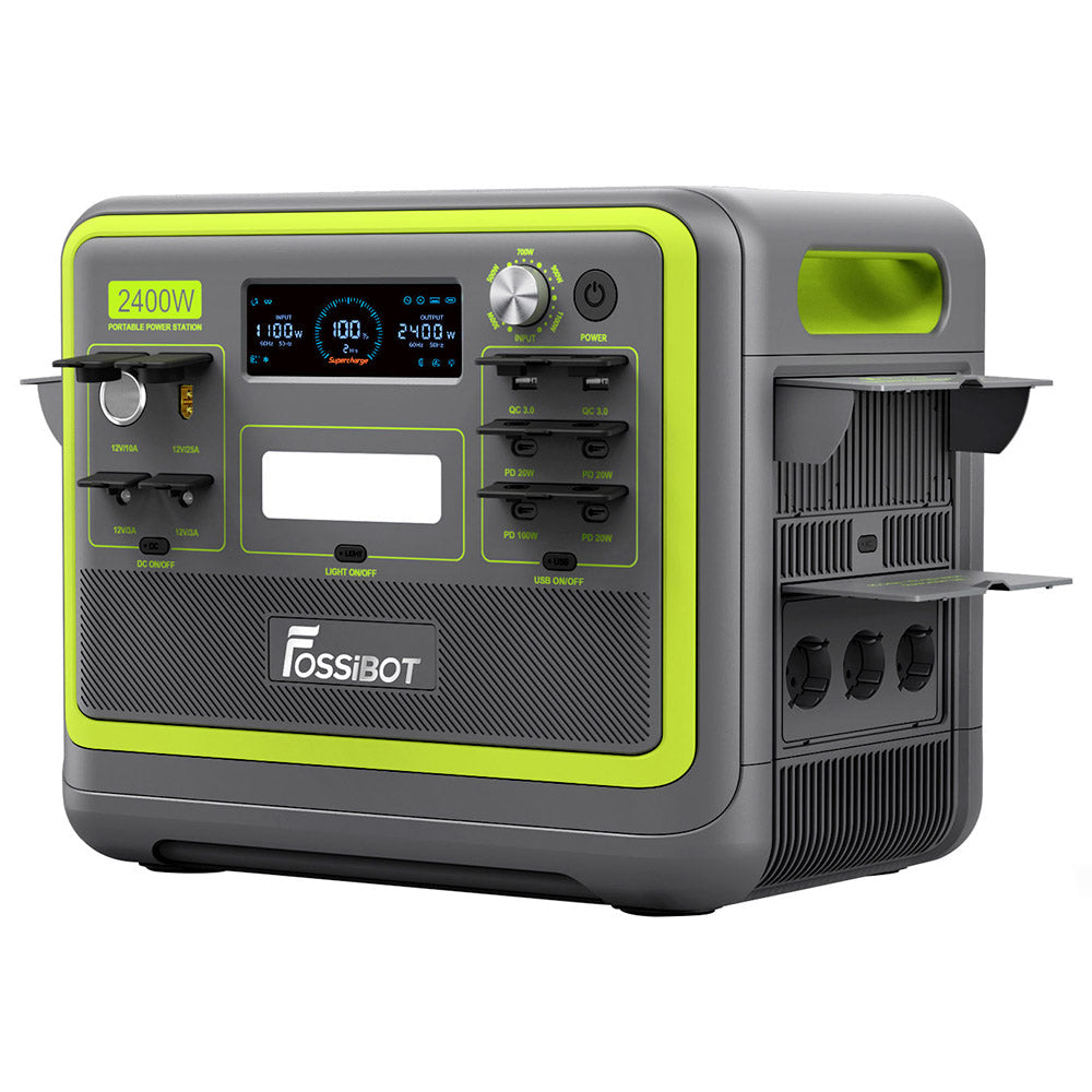FOSSiBOT F2400 Centrale électrique portable, batterie LiFePO4 2048 Wh, générateur solaire de sortie 2400 W, 3 x AC RV voiture USB