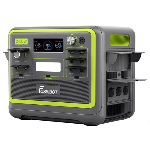 FOSSiBOT F2400 Portable Power Station, 2048Wh LiFePO4 Battery, 2400W Output Solar Generator, 3 x AC RV Car USB
